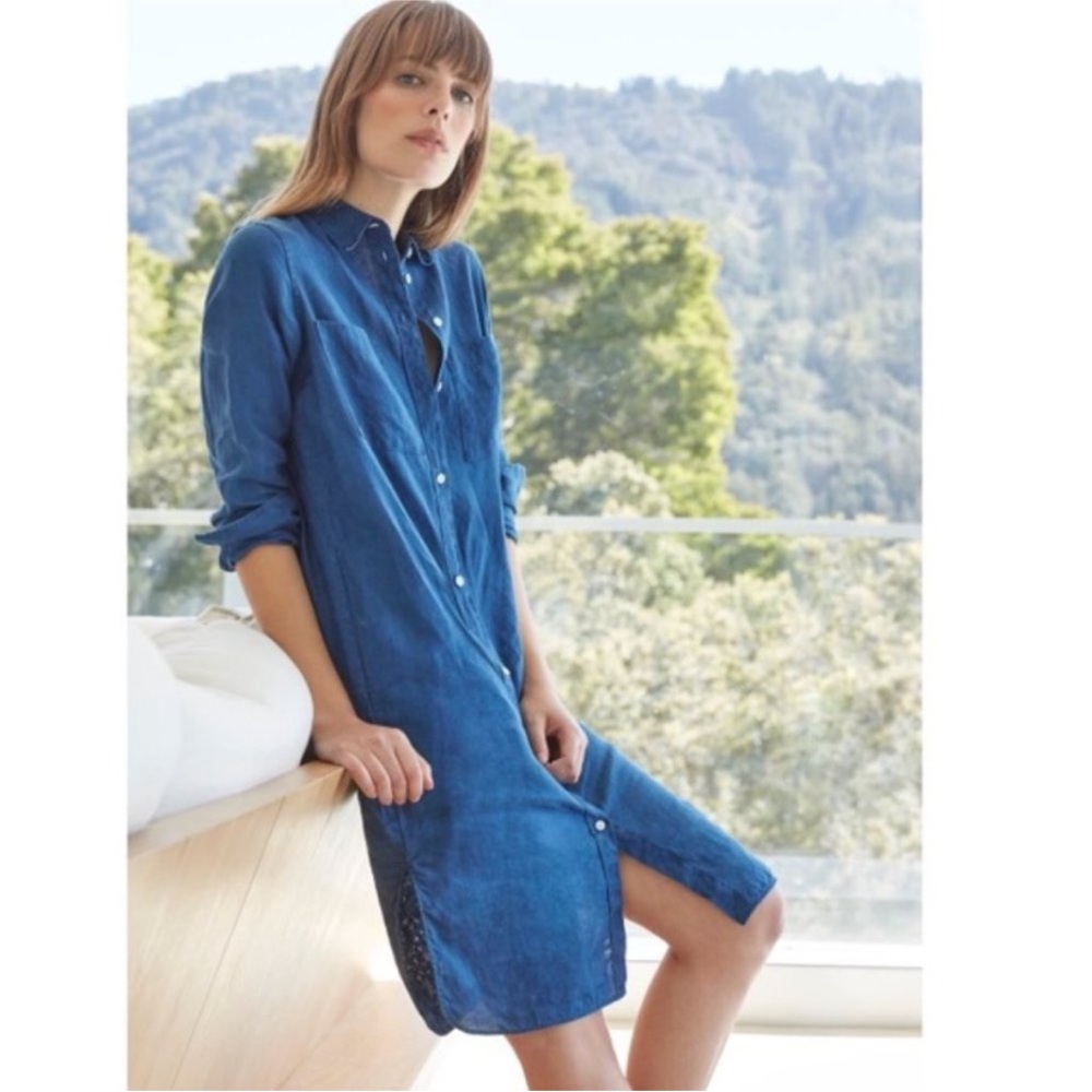 Everlane Linen Shirt Dress indigo 00